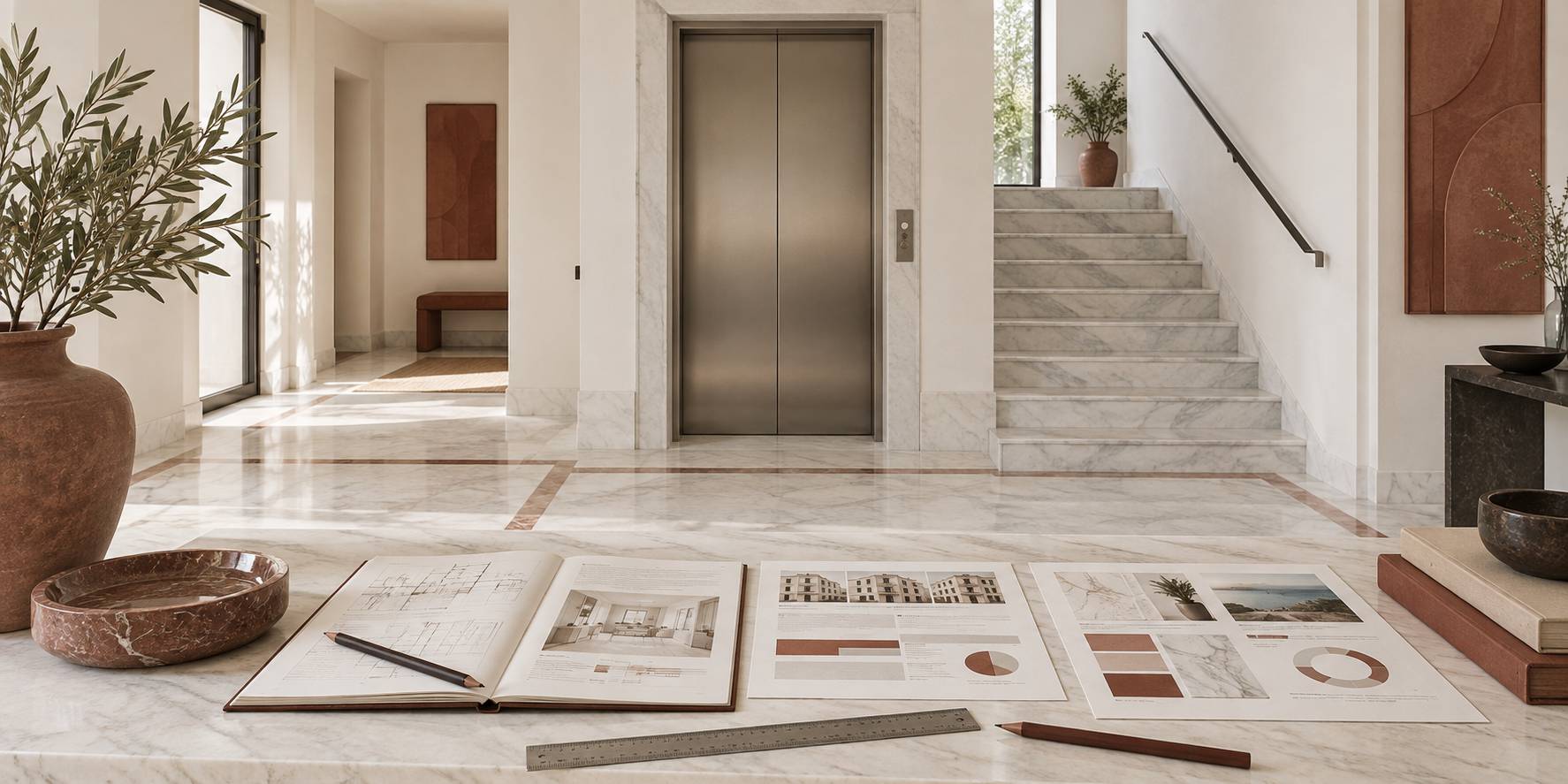 Illustration éditoriale du sujet : Piano e ascensore: quanto pesano sul prezzo a Carrara