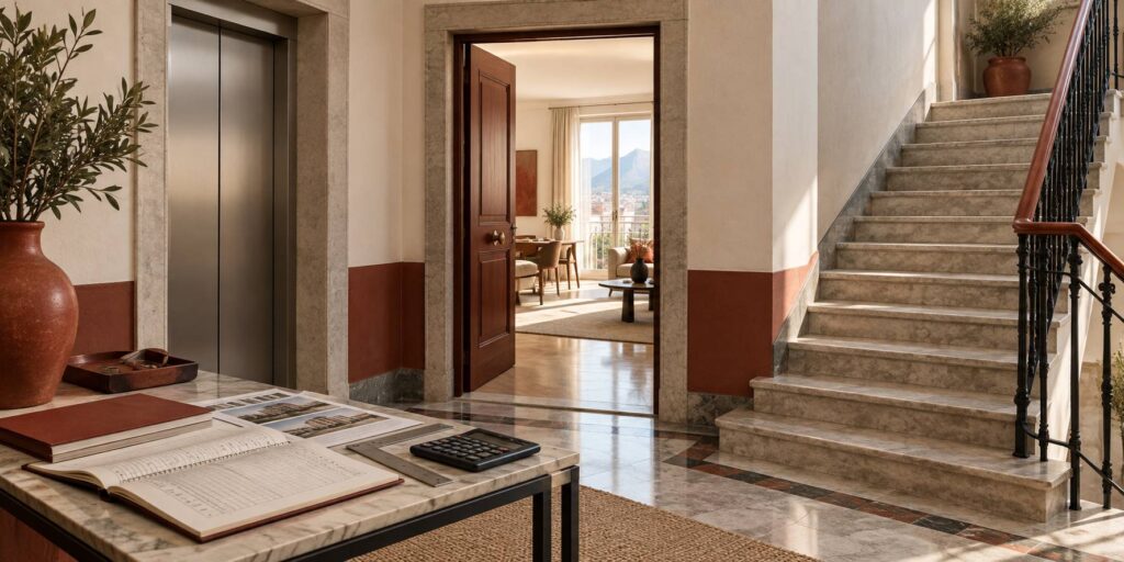Illustration éditoriale du sujet : Piano e ascensore: quanto pesano sul prezzo a Carrara